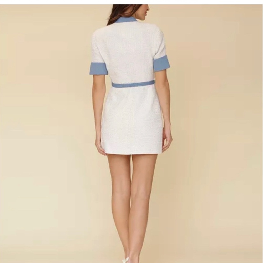Avec Les Filles White and Blue Mini Dress - Picture 2 of 11